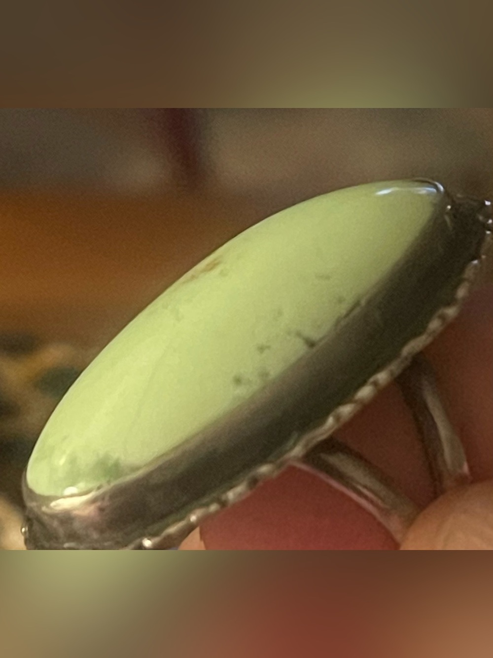 ⚜️Vintage Chrysoprase Ring Signed by artist size 7 - Picture 8 of 8